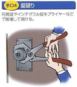 ノブ破壊による不正侵入